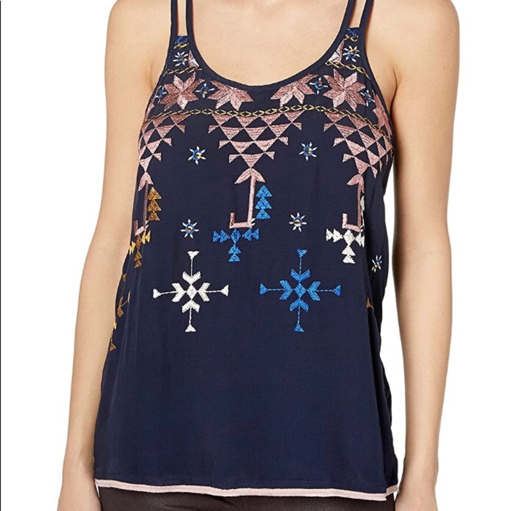 Lucky brand embroidered top NWT S